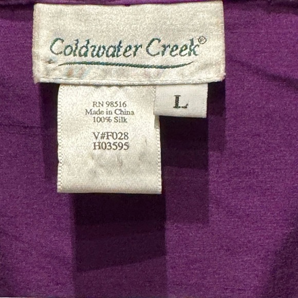 Cold water creek Purple Button-Up Shirt LARGE - Picture 5 of 5